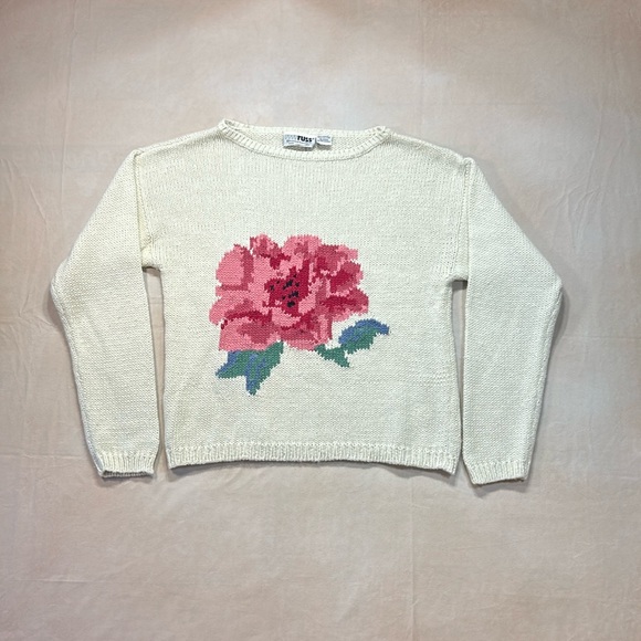 Russ Togs flower knit sweater - Picture 7 of 7